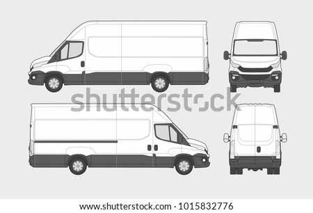 Cargo commercial van template Royalty-Free Stock Photo #1015832776