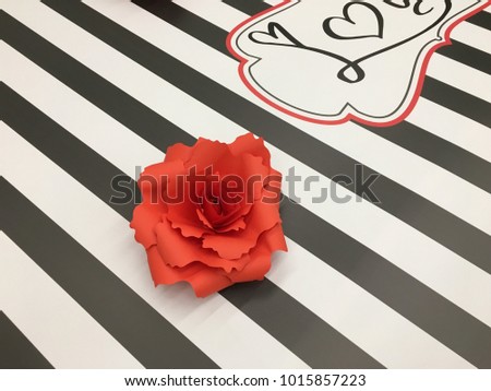 red paper flowers, Valentine's day decor, wedding decor