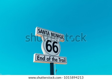U.S. Route 66 (US 66 or Route 66), also known as the Will Rogers Highway, the Main Street of America or the Mother Road, was one of the original highways within the U.S. Highway System Royalty-Free Stock Photo #1015894213