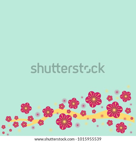 Vector illustration with cherry blossom.  Cherry blossom background. Blooming Sakura. EPS 10