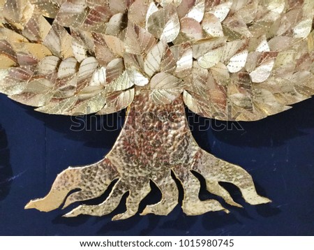 Golden bodhi leaves background