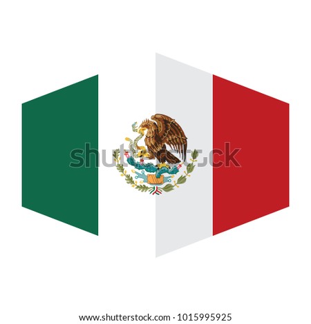 vector illustration of Mexican flag, official colors and proportion correctly. National Flag of Mexican.