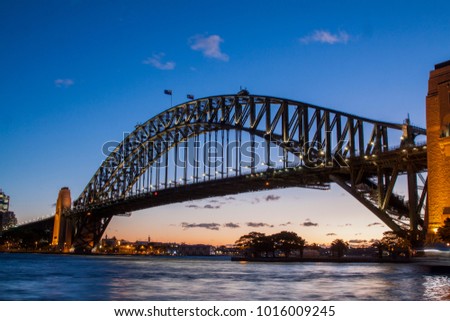 Sydney Harbour Bridge during sunset
