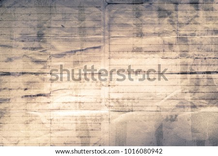 Old crumpled empty notebook paper background texture