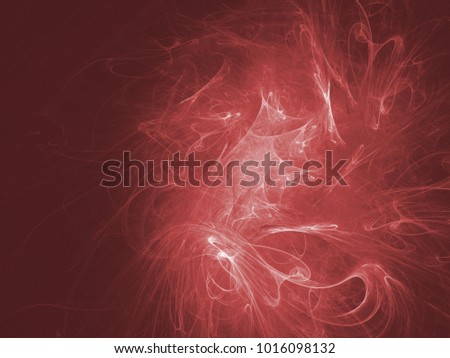 Red color toned monochrome abstract fractal illustration. Design element for book covers, presentations layouts, title and page backgrounds.Raster clip art.