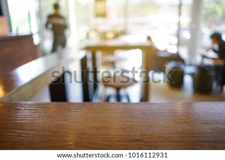 Coffee Shop blurred background with bokeh light 