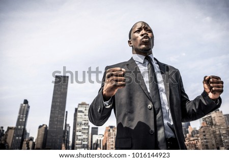 Business man portrait. Successful day