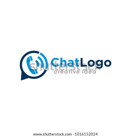 Chat logo design template illustration.