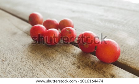 Thai berry on the wood table