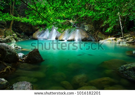 Erawan waterfall in National Park Thailand