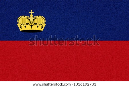 Liechtenstein flag on textured textile background. Vector illustration.