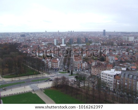 Cityscape and aerial views of Brussels, capital of Belgium, Europe