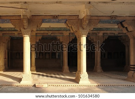 architectural detail at Bundi Palace located in Bundi, a city in in Rajasthan, India
