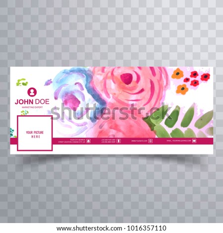 Abstract valentine's day facebook cover design illustration