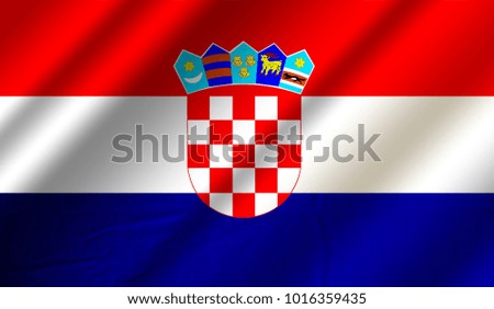 Authentic colorful textile flag of Croatia