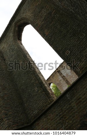 Ruins of an old church which was hit by lightning