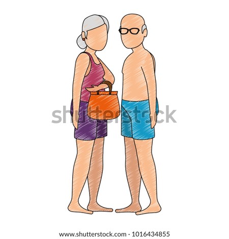 grandparents in beach outfit