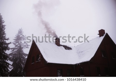 air pollution, smoke from the chimney in winter