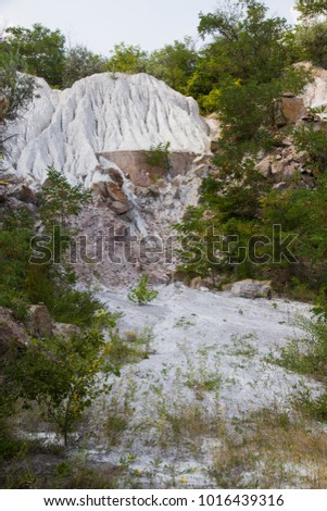 Beautiful natural landscape. ?halky quarry Mertvovod river near th Trikraty canyon, Ukraine