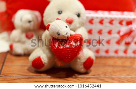 Teddy bear with red heart. Valentine's Day