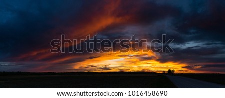 Fire in the Sky Panorama Royalty-Free Stock Photo #1016458690