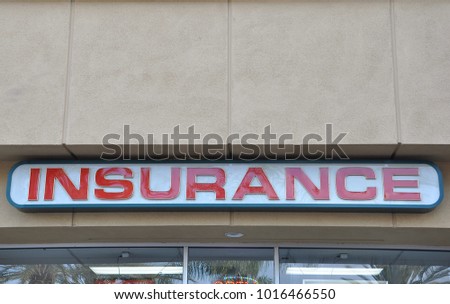 Insurance signage in front of the building