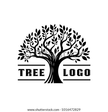 Silhouette tree logo vintage illustration