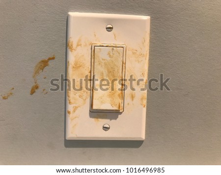 Peanut butter smeared on a light switch