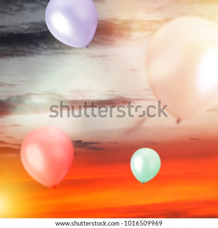 Balloons outside - Celebration, Birthday Party concept