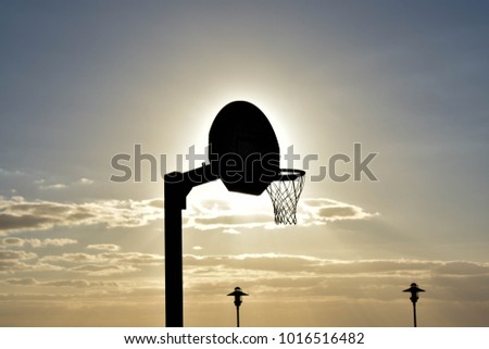 Outdoor basketball court, Madeira, Portugal