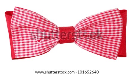 Bow tie red white plaid