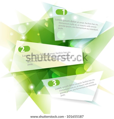 Three green vector banners