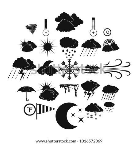 Weather icons set. Simple illustration of 25 weather vector icons for web