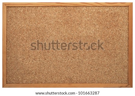Blank Cork board with wooden frame (isolated) Royalty-Free Stock Photo #101663287