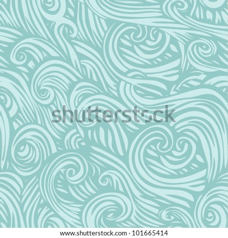 Vector seamless  abstract hand-drawn pattern with waves