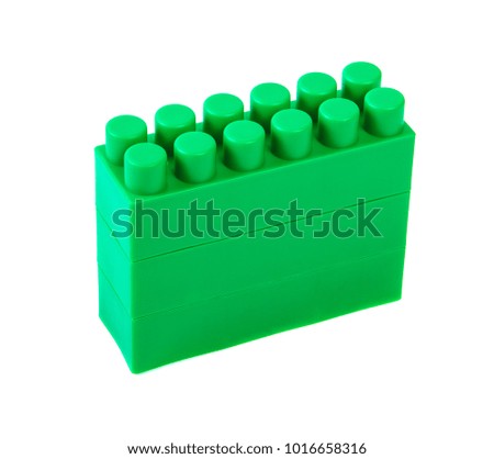 green construction cubes isolated on white background