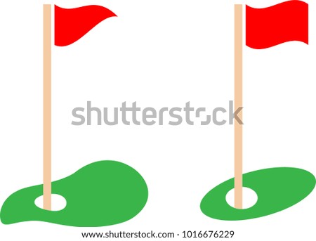 Golf Hole Flag Icon Raster Art Illustration