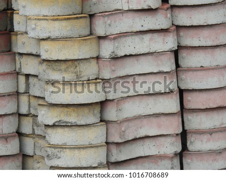 Bricks arranged in row structure