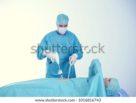 young doctor carry out a endoscopy surgery 