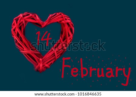 wicker wooden heart, February 14, holiday