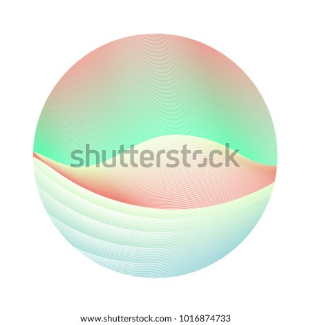 Circle ripple lines business vector illustration on white background. Round shape logo design. Trendy colorful curves, waves. Bright clip art design with curved wavy lines texture.