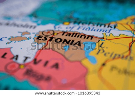 Estonia on map background