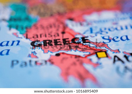 Greece on map background