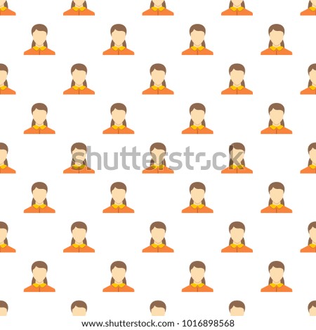 Female avatar pattern seamless in flat style for any design