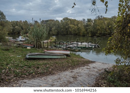 Fishing park at Budapest, next to river Daunbe. Royalty-Free Stock Photo #1016944216