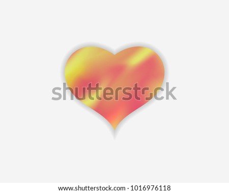 Vector gradient heart on white background. Love concept design