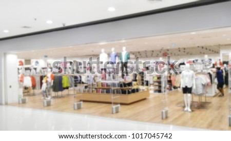 clothing store, abstract blurred fashion boutique shop background in shopping mall, men zone