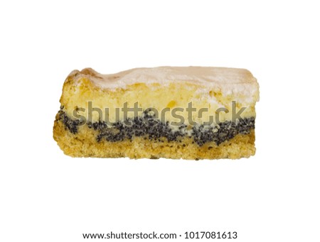 pie on white background, piece of cake