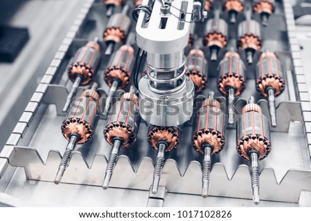 Small motors details is electromagnetic rotors prepared for generators Royalty-Free Stock Photo #1017102826