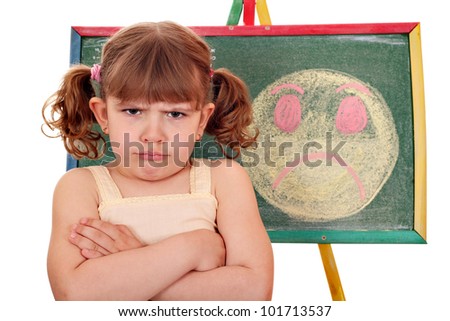 angry little girl and angry smiley